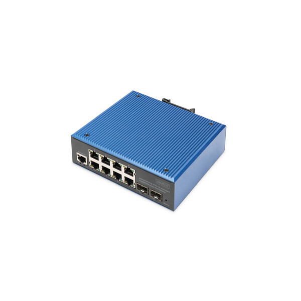 DIGITUS Industrial 8+2-Port L2 managed Gigabit Ethernet PoE Switch