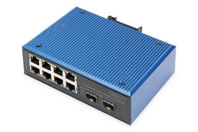 DIGITUS Industrieller 8+2 -Port Fast Ethernet PoE Switch