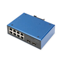 DIGITUS Industrial 8+2 -Port Fast Ethernet PoE Switch