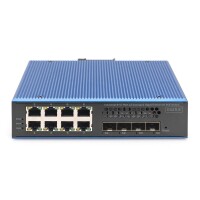 DIGITUS Industrieller 8+4 10G Uplink Port L3 managed Gigabit Ethernet PoE Switch