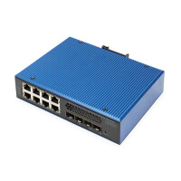 DIGITUS Industrial 8 + 4 10G Uplink Port L3 managed Gigabit Ethernet PoE Switch