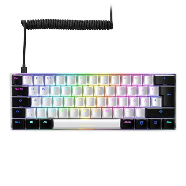 Sharkoon SGK50 S4 - 60% - USB - QWERTZ - RGB-LED - Weiß