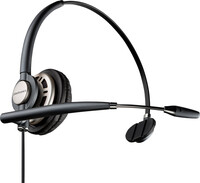 Poly EncorePro HW710 Ein-Ohr-Headset + Tragecase + Quick Disconnect - Kabelgebunden - Büro/Callcenter - Kopfhörer - Schwarz - Silber