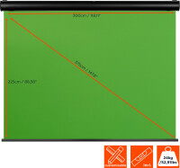 celexon Motor Chroma Key Green Screen - Leinwand - 374,9 cm