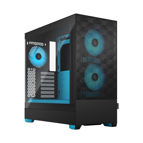 Fractal Design Pop Air - Tower - PC - Schwarz - Cyan - ATX - micro ATX - Mini-ITX - Stahl - Gehärtetes Glas - Multi