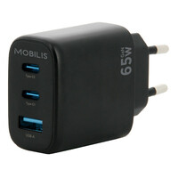 Mobilis Wall Charger - 65W - 2 USB C+ 1 A - GaN