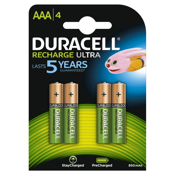 Duracell StayCharged AAA (4pcs) - Wiederaufladbarer Akku - AAA - Nickel-Metallhydrid (NiMH) - 4 Stück(e) - 800 mAh - 44,5 mm
