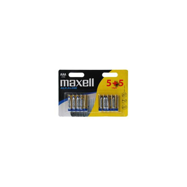 Maxell AAA - Einwegbatterie - Alkali - 1,5 V - 10 Stück(e) - Mehrfarbig - 10 mm