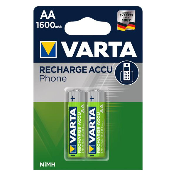 Varta -T399B - Wiederaufladbarer Akku - AA - Nickel-Metallhydrid (NiMH) - 1,2 V - 2 Stück(e) - 1600 mAh