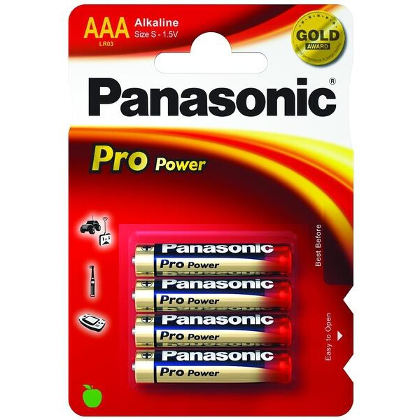 Panasonic 1x4 LR03PPG - Einwegbatterie - Alkali - 1,5 V - 4 Stück(e) - Blau - Gold - Rot - 10,5 mm