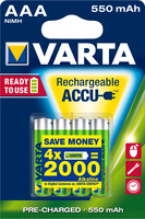 Varta Ready2Use HR03 4pcs - Wiederaufladbarer Akku - AAA - Nickel-Metallhydrid (NiMH) - 4 Stück(e) - 550 mAh