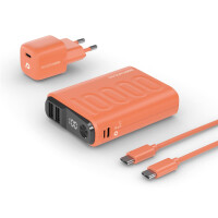 RealPower PB-10000 - 10000 mAh - Lithium Polymer (LiPo) - 22,5 W - Orange