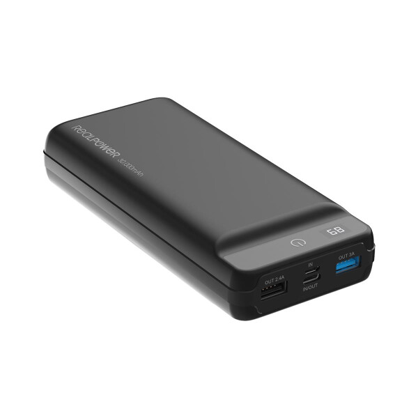 RealPower PB-30k PD - 30000 mAh - 18 W - Schwarz