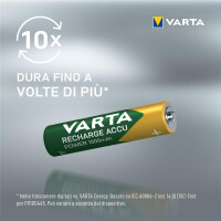 Varta Akku - Micro AAA NiMH 1000 mAh Blister 4 Ready2use...