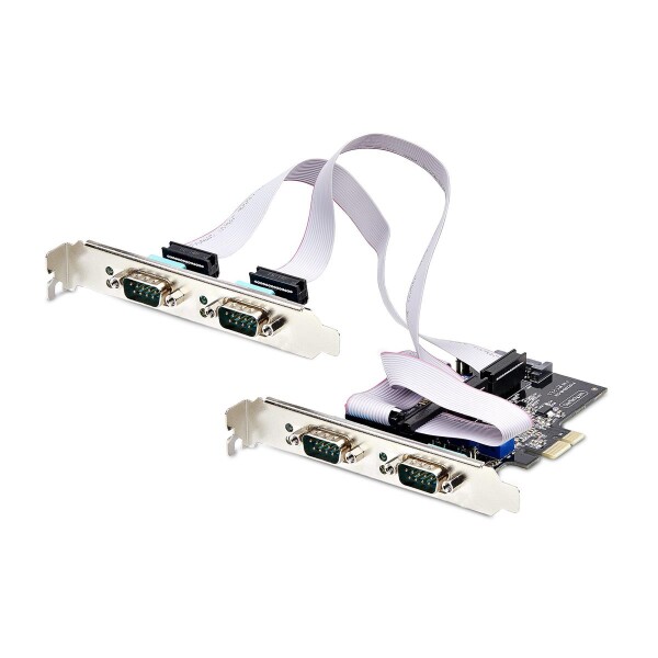 StarTech.com 4-Port Serielle PCIe Karte, Quad-Port PCI Express zu RS232/RS422/RS485 DB9 Se