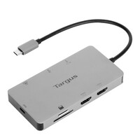 Targus DOCK423EU - Kabelgebunden - USB 3.2 Gen 1 (3.1 Gen 1) Type-C - 100 W - Silber - MicroSD (TransFlash) - SD - China