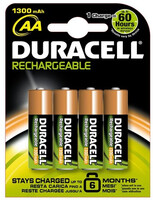 Duracell DUR039247 - Wiederaufladbarer Akku - 1,2 V - 4 Stück(e) - 1300 mAh - Schwarz - Kupfer - Sichtverpackung