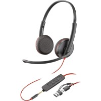 Poly Blackwire 3225 Stereo USB-C-Headset +3,5-mm-Stecker...