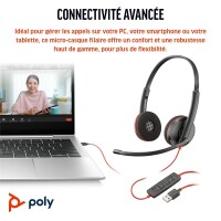 Poly Blackwire 3220 Stereo USB-C Black Headset - Headset...