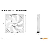 Be Quiet! Lüfter Pure Wings 3 PWM - 120 mm White - Gehäuse-Lüfter - 25,5 dB