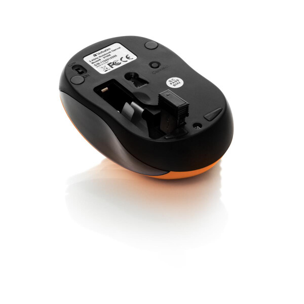 Verbatim Go Nano - Beidhändig - RF Wireless - 1600 DPI - Orange