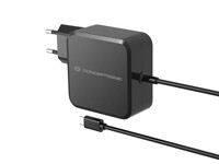 Conceptronic OZUL05BE 100W GaN USB-PD-Ladegerät - Eingebautes USB-C-Kabel - Drinnen - AC - 20 V - 1,8 m - Schwarz