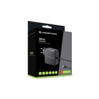 Conceptronic OZUL05BE 100W GaN USB-PD-Ladegerät - Eingebautes USB-C-Kabel - Drinnen - AC - 20 V - 1,8 m - Schwarz