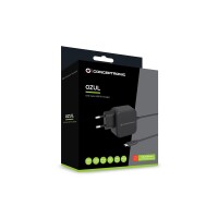 Conceptronic OZUL04BE 67W GaN USB-PD-Ladegerät - Eingebautes USB-C-Kabel - Drinnen - AC - 21 V - 1,8 m - Schwarz