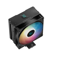 Deepcool AG400 DIGITAL ARGB 4x Heat Pipe All Black Single Tower CPU Air Cooler - AMD Sockel AM4 (Ryzen) - AMD Sockel AM5 (Ryzen Zen4)