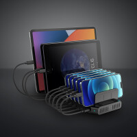 Lindy 120W 10 Port USB-Ladestation für 10...