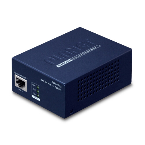 Planet POE-173S - IEEE 802.3 - IEEE 802.3ab - IEEE 802.3at - IEEE 802.3bt - IEEE 802.3u - 10/100/1000Base-T(X) - Cat5/Cat5e/Cat6 - Schwarz - PoE - 0 - 50 °C
