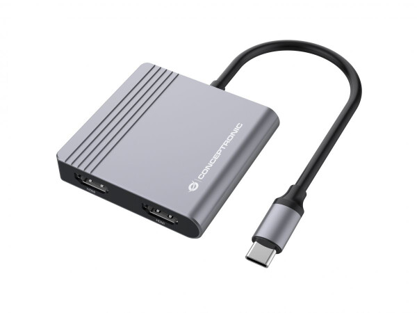 Conceptronic DONN13G - Kabelgebunden - USB 3.2 Gen 1 (3.1 Gen 1) Type-C - 100 W - Grau - 5 Gbit/s - 4K Ultra HD