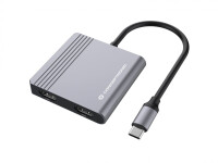 Conceptronic DONN13G - Kabelgebunden - USB 3.2 Gen 1 (3.1 Gen 1) Type-C - 100 W - Grau - 5 Gbit/s - 4K Ultra HD