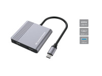 Conceptronic DONN13G - Kabelgebunden - USB 3.2 Gen 1 (3.1 Gen 1) Type-C - 100 W - Grau - 5 Gbit/s - 4K Ultra HD