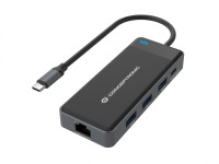Conceptronic DONN14G - Kabelgebunden - USB 3.2 Gen 1 (3.1 Gen 1) Type-C - 100 W - 1000 Mbit/s - Grau - 5 Gbit/s