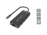 Conceptronic DONN14G - Kabelgebunden - USB 3.2 Gen 1 (3.1 Gen 1) Type-C - 100 W - 1000 Mbit/s - Grau - 5 Gbit/s