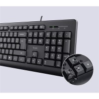 Trust TKM-250 - Kabelgebunden - USB - Membran Key Switch - QWERTZ - Schwarz - Maus enthalten