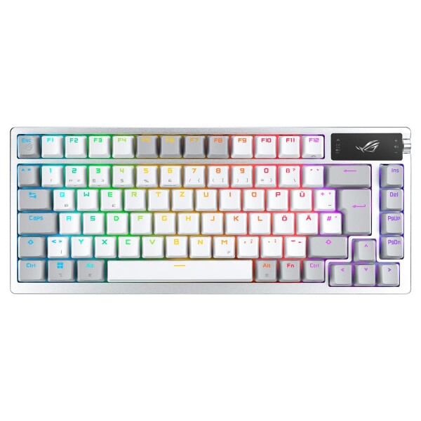 ASUS ROG Azoth White - Verkabelt & Kabellos - USB + RF Wireless + Bluetooth - Mechanischer Switch - QWERTZ - RGB-LED - Weiß