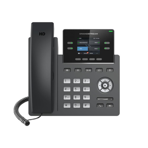 Grandstream GRP2612P - IP-Telefon - Schwarz - Kabelgebundenes Mobilteil - Im Band - Out-of band - SIP-Info - Supervisor - Benutzer - 2 Zeilen