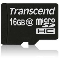 Transcend TS16GUSDC10 - 16 GB - MicroSDHC - Klasse 10 - NAND - 90 MB/s - Schwarz