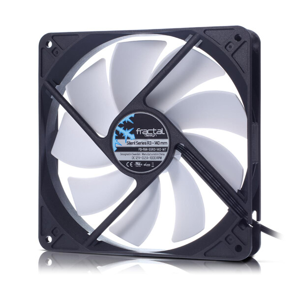 Fractal Design Silent Series R3 140mm - Ventilator - 14 cm - 1000 RPM - 21,6 dB - 56,1 cfm - Schwarz - Weiß