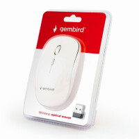 Gembird MUSW-4B-01-W - Beidhändig - Optisch - RF Wireless - 1600 DPI - Weiß