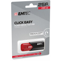 EMTEC Click Easy - 256 GB - USB Typ-A - 3.2 Gen 1 (3.1 Gen 1) - Ohne Deckel - Schwarz - Rot