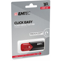 EMTEC Click Easy - 16 GB - USB Typ-A - 3.2 Gen 2 (3.1 Gen 2) - Ohne Deckel - Schwarz - Rot