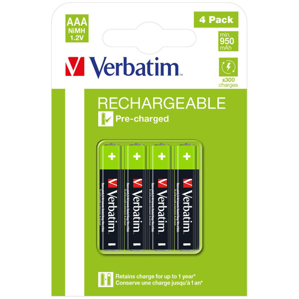 Verbatim 49514 - Einwegbatterie - AAA - Nickel-Metallhydrid (NiMH) - 1,2 V - 4 Stück(e) - 950 mAh