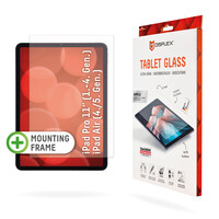 DISPLEX Tablet Glass (9H) für iPad Pro 11 (1./2./3./4. Gen.)/Air (4./5. Gen.) - Eco-Montagerahmen L-Form - unzerbrechlich - ultra-dünn - unsichtbar - 27,9 cm (11") - 9H - Gehärtetes Glas - 145 g - 1 Stück(e)