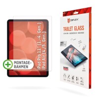 DISPLEX Tablet Glass (9H) für iPad Pro 11 (1./2./3./4. Gen.)/Air (4./5. Gen.) - Eco-Montagerahmen L-Form - unzerbrechlich - ultra-dünn - unsichtbar - 27,9 cm (11") - 9H - Gehärtetes Glas - 145 g - 1 Stück(e)