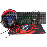 Ultron HAWK Gaming Set - Volle Größe (100%) - QWERTZ - LED - Schwarz - Rot - Weiß - Maus enthalten