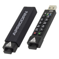 Apricorn ASK3 - 8 GB - USB Typ-A - 3.2 Gen 1 (3.1 Gen 1) - 77 MB/s - Kappe - Schwarz