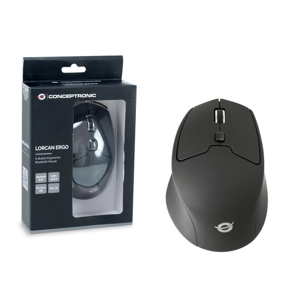 Conceptronic LORCAN02B 6-Tasten Bluetooth Maus ergonomisch - - 6 Tasten - - 6 - Maus - 1.600 dpi